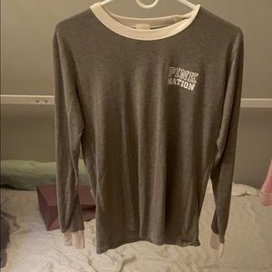 small gray PINK long sleeve shirt